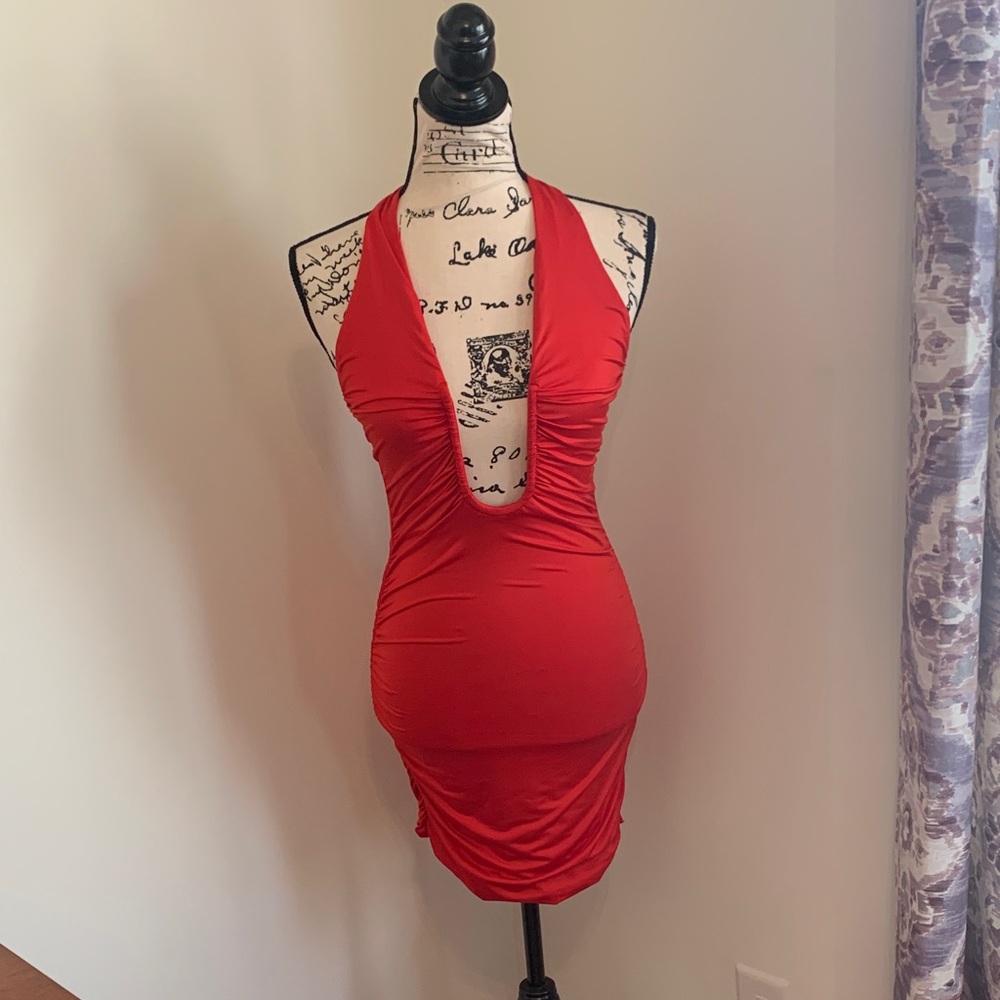 Oh Polly Bold Red Backless Dress